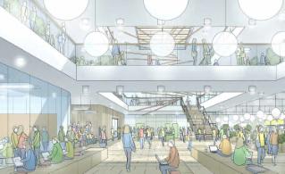 CGI of Central Learning Hub atrium